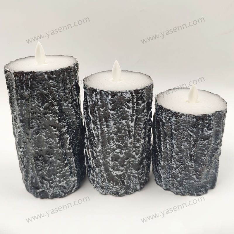 7.5CM WAX Stump Swing Led Candle Set of 3 YSC23055ABC