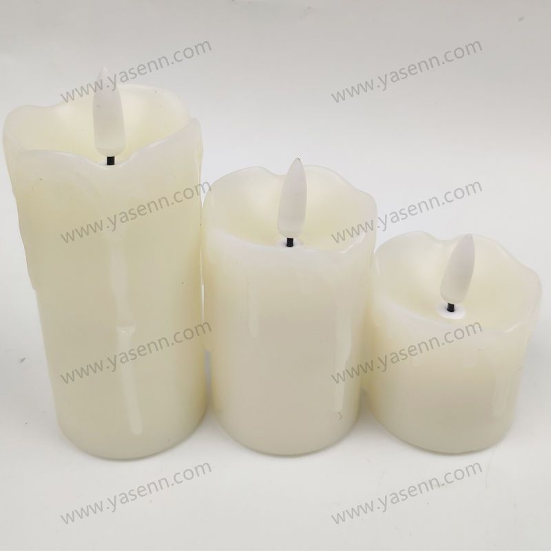 5CM WAX Wavy Bullet Led Candles Set of 3 YSC23070ABC