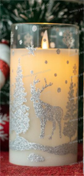 7*12.5CM BULLET FLAME GLASS-PLASTIC CANDLE LAMP YSC23098B	