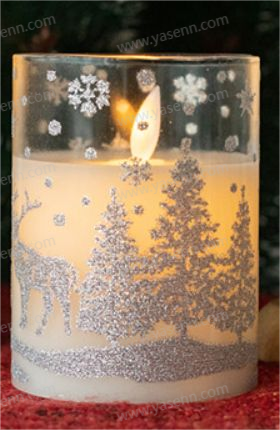 7*12.5CM BULLET FLAME GLASS-PLASTIC CANDLE LAMP YSC23098C	