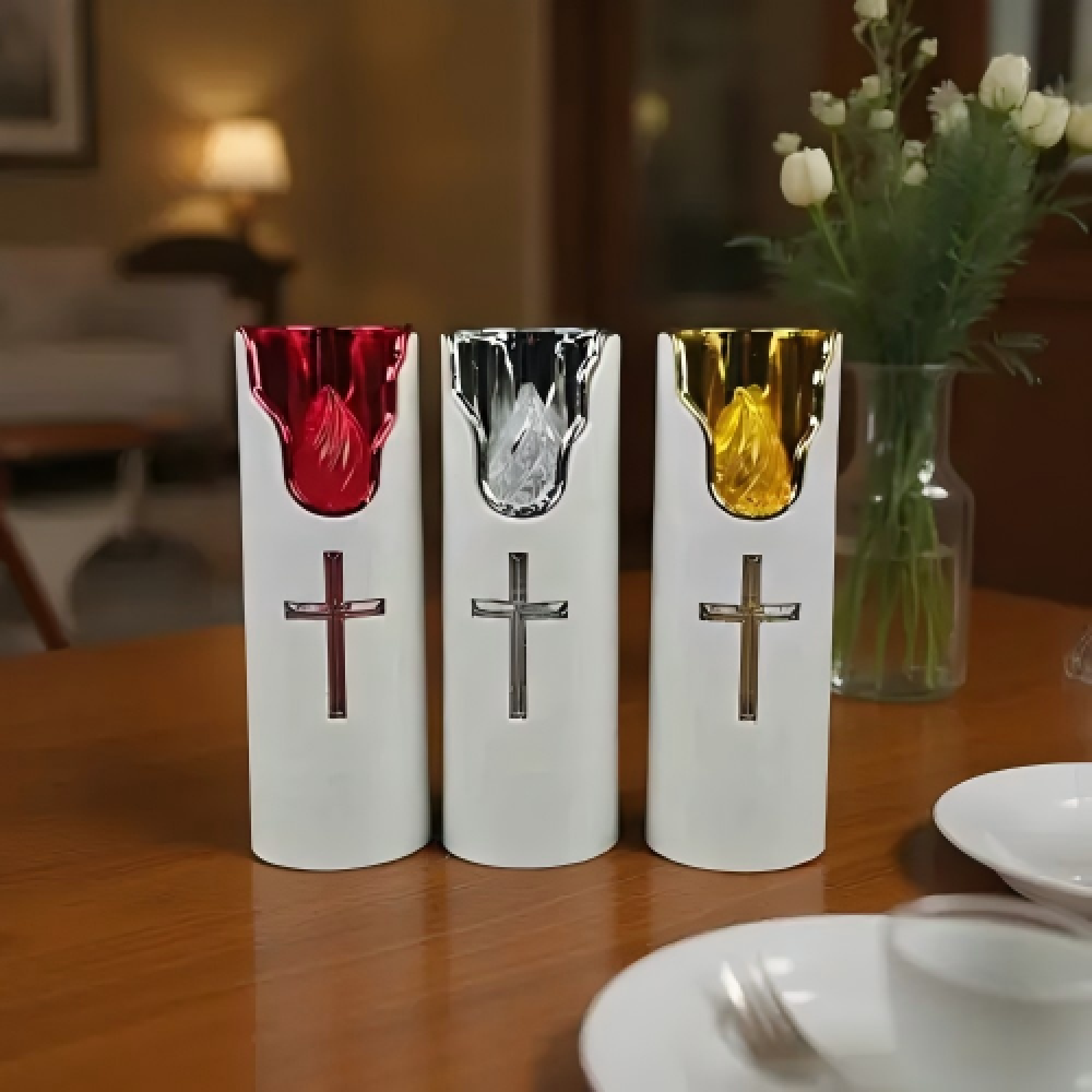 Electroplated Cross LED Candle Lights