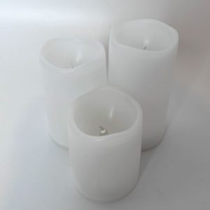3" Wavy Round LED Religious Candle Set of 3 – Patented LED Candles YSC21003ABC