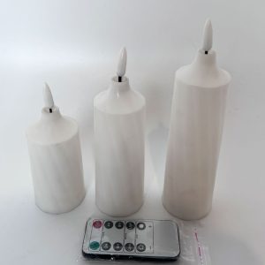 Thread Bullet LED Memorial Candle Set (Set of 3) – Elegant LED Candles with Thread Bullet Wick Design for Memorial and Special Occasions (YSC22009ABCR)