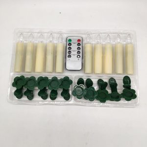 10pcs LED Taper Candle Set with Remote Control – Elegant and Safe Lighting for Any Occasion (YSC22010)
