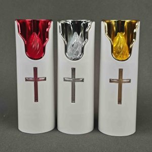 Cross-Shaped Illuminated LED Memorial Candle – YSC24078
