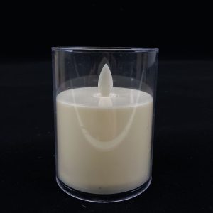 7.5 × 10 CM Simulated Glass Cover Swinging LED Candle – Elegant Swinging Flame Design with Simulated Glass Cover for Cozy, Flickering Lighting (YSC24043E)
