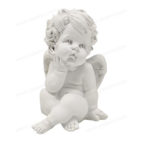 Elegant LED Resin Angel – Cold White Light, Battery Powered, 17.8x11.5x11CM, Ideal for Home Décor - YSSZ21008