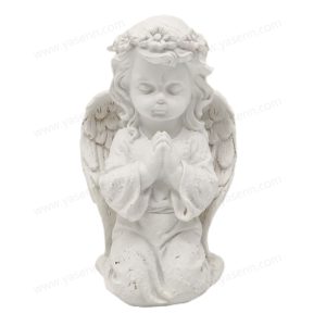 Elegant LED Resin Flower Angel Medium – Cold White Light, Battery Operated, 22.5x13.5x10.4CM - YSSZ21010