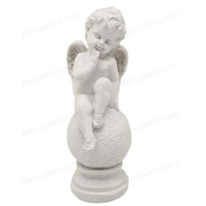 Elegant LED Resin Seat Ball Angel – Cold White Light, Battery Powered, 20.6x7x8.5CM, Perfect for Home Décor - YSSZ21012
