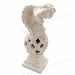 LED Solar Resin Angel with Hollow Ball – Beautiful Garden Ornament with Soft Light (YSZ227001)